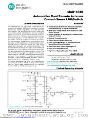 MAX16948AGTE/V+ datasheet pdf MAXIM - Dallas Semiconductor