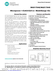 MAX17048G+TG4K datasheet pdf MAXIM - Dallas Semiconductor