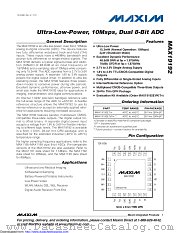 MAX19192 datasheet pdf MAXIM - Dallas Semiconductor
