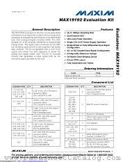 MAX19192EVKIT datasheet pdf MAXIM - Dallas Semiconductor
