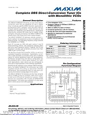 MAX2118UTL+T datasheet pdf MAXIM - Dallas Semiconductor