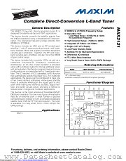 MAX2121 datasheet pdf MAXIM - Dallas Semiconductor