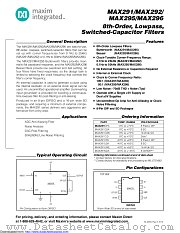 MAX292CSA+T datasheet pdf MAXIM - Dallas Semiconductor