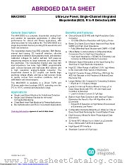 MAX30003CTI+T datasheet pdf MAXIM - Dallas Semiconductor