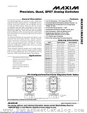 MAX362CPE+ datasheet pdf MAXIM - Dallas Semiconductor