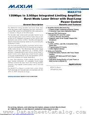 MAX3710ETG+T datasheet pdf MAXIM - Dallas Semiconductor