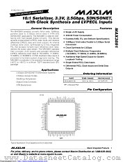 MAX3891ECB+D datasheet pdf MAXIM - Dallas Semiconductor