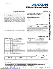 MAX4003EVKIT+ datasheet pdf MAXIM - Dallas Semiconductor