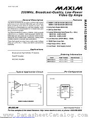 MAX4102ESA+ datasheet pdf MAXIM - Dallas Semiconductor