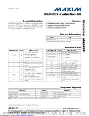 MAX4231EVKIT+ datasheet pdf MAXIM - Dallas Semiconductor