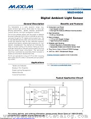 MAX44004EDT+T datasheet pdf MAXIM - Dallas Semiconductor