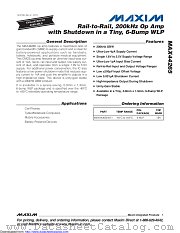 MAX44265 datasheet pdf MAXIM - Dallas Semiconductor