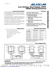 MAX4503EUK-T datasheet pdf MAXIM - Dallas Semiconductor