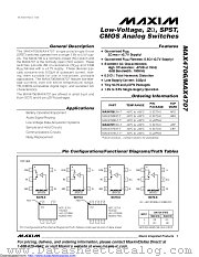 MAX4707EXT+T datasheet pdf MAXIM - Dallas Semiconductor