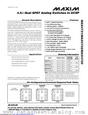 MAX4721EBL+ datasheet pdf MAXIM - Dallas Semiconductor