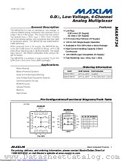 MAX4734ETC+ datasheet pdf MAXIM - Dallas Semiconductor
