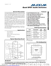 MAX4740 datasheet pdf MAXIM - Dallas Semiconductor