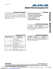 MAX4754AEVKIT datasheet pdf MAXIM - Dallas Semiconductor