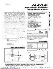 MAX4772ETT+ datasheet pdf MAXIM - Dallas Semiconductor