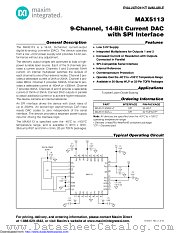MAX5113GTJ+ datasheet pdf MAXIM - Dallas Semiconductor