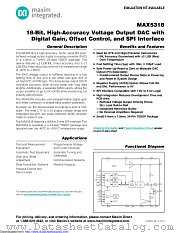 MAX5318 datasheet pdf MAXIM - Dallas Semiconductor