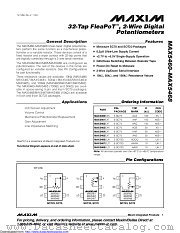 MAX5460EXK-T datasheet pdf MAXIM - Dallas Semiconductor