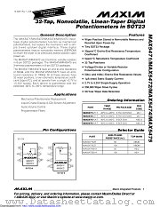 MAX5475EKA+ datasheet pdf MAXIM - Dallas Semiconductor