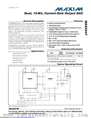 MAX5547ETA+ datasheet pdf MAXIM - Dallas Semiconductor