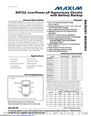 MAX6362PUT29+ datasheet pdf MAXIM - Dallas Semiconductor