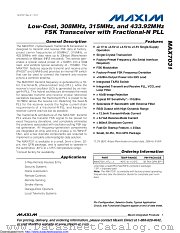 MAX7031EVKIT-315 datasheet pdf MAXIM - Dallas Semiconductor