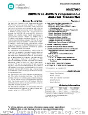 MAX7060 datasheet pdf MAXIM - Dallas Semiconductor