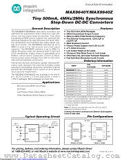 MAX8640YEXT15+ datasheet pdf MAXIM - Dallas Semiconductor
