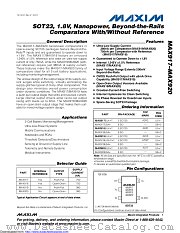 MAX918ESA+ datasheet pdf MAXIM - Dallas Semiconductor