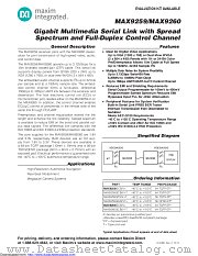 MAX9260GCB/V+GB datasheet pdf MAXIM - Dallas Semiconductor