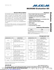 MAX9260EVKIT+ datasheet pdf MAXIM - Dallas Semiconductor
