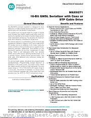 MAX9271GTJ/V+ datasheet pdf MAXIM - Dallas Semiconductor