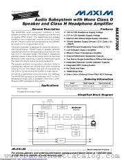 MAX97000 datasheet pdf MAXIM - Dallas Semiconductor