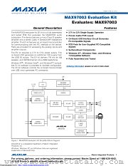 MAX97003EVKIT datasheet pdf MAXIM - Dallas Semiconductor