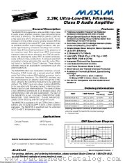 MAX9705AETB/V+T datasheet pdf MAXIM - Dallas Semiconductor