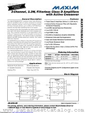 MAX9706ETX+ datasheet pdf MAXIM - Dallas Semiconductor
