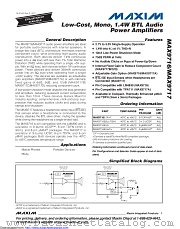 MAX9717BEBL+T datasheet pdf MAXIM - Dallas Semiconductor
