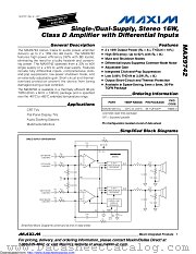 MAX9742 datasheet pdf MAXIM - Dallas Semiconductor