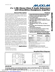 MAX9775EBX+TG45 datasheet pdf MAXIM - Dallas Semiconductor