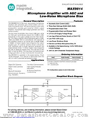 MAX9814 datasheet pdf MAXIM - Dallas Semiconductor