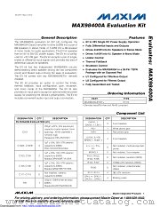 MAX98400AEVKIT datasheet pdf MAXIM - Dallas Semiconductor