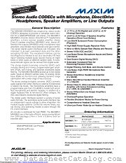 MAX9853ETM+T datasheet pdf MAXIM - Dallas Semiconductor