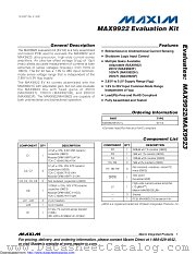 MAX9922EVKIT datasheet pdf MAXIM - Dallas Semiconductor