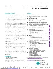 MAXQ1010 datasheet pdf MAXIM - Dallas Semiconductor