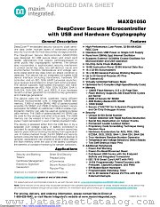 MAXQ1050B-2012+ datasheet pdf MAXIM - Dallas Semiconductor