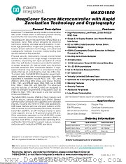 MAXQ1850/W+ datasheet pdf MAXIM - Dallas Semiconductor